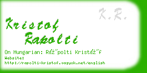 kristof rapolti business card